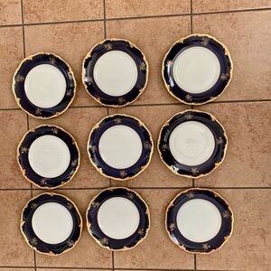Vintage Reichenbach Echt Kobalt Blue/gold Plates Germany